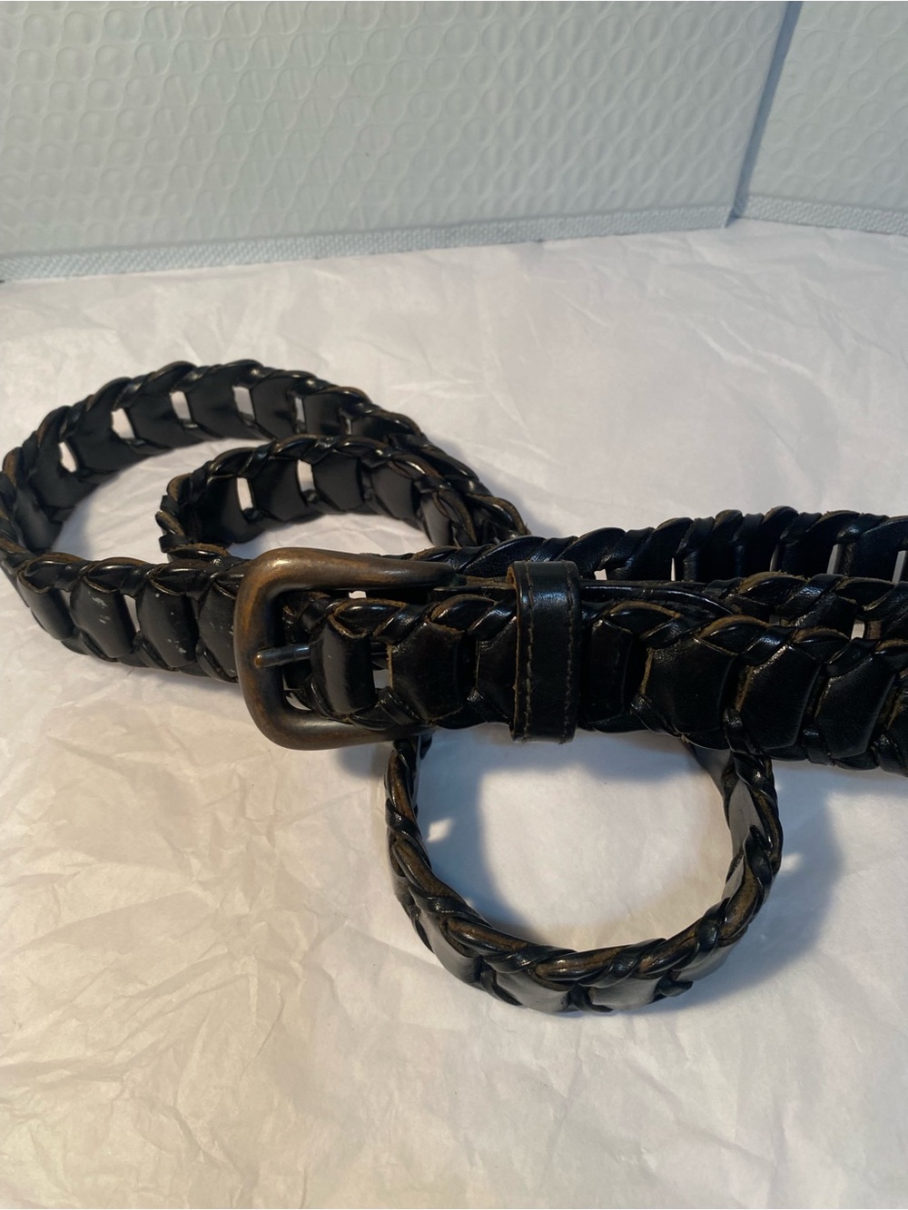 latico Braided Leather Belt - Black Size 38